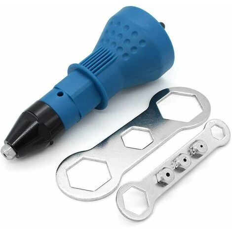 Pistola Per Rivetti A Batteria Set Di Utensili Per Trapano Per Rivetti Elettrici Adattatore Per Rivettatrice Inserto Per Dado Accessori Per Elettroutensili (Blu) 1 Pistola Per Rivetti A Batteria Set Di Utensili Per Trapano Per Rivetti Elettrici Adattatore Per Rivettatrice Inserto Per Dado Accessori Per Elettroutensili (Blu)