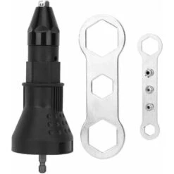 Pistola Per Rivetti Elettrica Pistola Per Rivetti Professionale Trapano A Batteria Adattatore Per Rivetti Pistola Per Rivetti Kit Per Incastonare Dadi Per Rivetti (Nero)