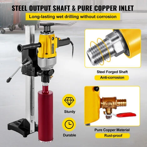 VEVOR Macchina Per Carotaggio Con Doppia Funzione, Trapano A Colonna 1980w, Trapano A Colonna Da Banco, Con Ingresso In Rame, Core Drill Rig, Usato A 4 VEVOR Macchina Per Carotaggio Con Doppia Funzione, Trapano A Colonna 1980w, Trapano A Colonna Da Banco, Con Ingresso In Rame, Core Drill Rig, Usato A - immagine 4