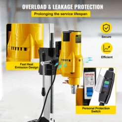 VEVOR Trapano Colonna Da Banco, 3980 W Macchina Per Carotaggio, 220 V Trapano A Colonna Industriale Ad Alta Precisione, Frequenza Nominale 50 HZ Preci -Makitae Outlet 92209270 5