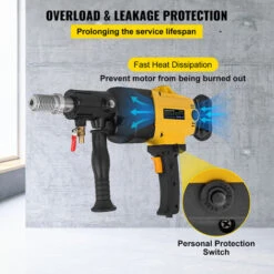 VEVOR Macchina Per Carotaggio Con Cacciaviti, Trapani Avvitatori Elettrici 2180w, Trapano Elettrico 160 MM, Ingresso In Rame, Core Drill Rig, Usato Ne -Makitae Outlet 92209275 5