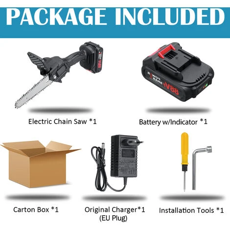 Batteria Motosega 6''18V Cordless Potatore Motosega Motosega Sega Elettrica 1 Batteria 2 Batteria Motosega 6''18V Cordless Potatore Motosega Motosega Sega Elettrica 1 Batteria - immagine 2