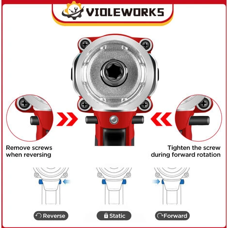 Avvitatore Ad Impulsi A Batteria 2 In 1 588VF 580NM Con 2 Batterie VIOLEWORKS 22800 MAh 3 Avvitatore Ad Impulsi A Batteria 2 In 1 588VF 580NM Con 2 Batterie VIOLEWORKS 22800 MAh - immagine 3
