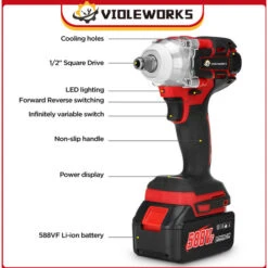 Avvitatore Ad Impulsi A Batteria 2 In 1 588VF 580NM Con 2 Batterie VIOLEWORKS 22800 MAh 8 Avvitatore Ad Impulsi A Batteria 2 In 1 588VF 580NM Con 2 Batterie VIOLEWORKS 22800 MAh -Makitae Outlet 93355397 4