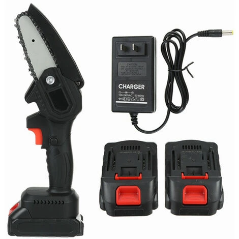 Mini Motosega Elettrica Portatile Da 4'' Ricaricabile A Batteria 88V 3500MAH (nera, Con 2 Batterie) Coxolo 2 Mini Motosega Elettrica Portatile Da 4'' Ricaricabile A Batteria 88V 3500MAH (nera, Con 2 Batterie) Coxolo - immagine 2