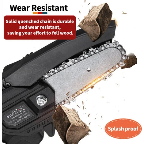 Mini Motosega Elettrica Portatile Da 4'' Ricaricabile A Batteria 88V 3500MAH (nera, Con 2 Batterie) Coxolo 4 Mini Motosega Elettrica Portatile Da 4'' Ricaricabile A Batteria 88V 3500MAH (nera, Con 2 Batterie) Coxolo - immagine 4