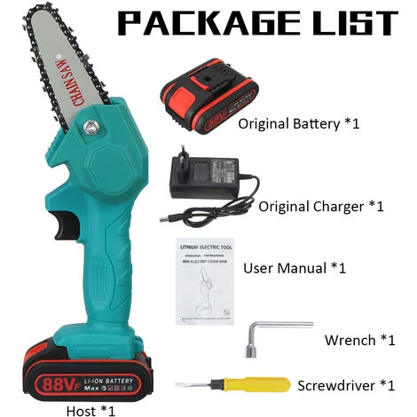 VIOLEWORKS 88V 1080W 4 Pollici Sega Portatile Per La Lavorazione Del Legno Motosega Batteria Potatore Elettrico Senza Fili (blu, 1 Batteria) 2 VIOLEWORKS 88V 1080W 4 Pollici Sega Portatile Per La Lavorazione Del Legno Motosega Batteria Potatore Elettrico Senza Fili (blu, 1 Batteria) - immagine 2