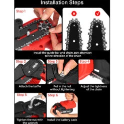 Mini Motosega A Batteria 6 '' Motosega Elettrica Sega A Una Mano Con 2 Batterie -Makitae Outlet 93355425 5