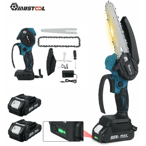 MUSTOOL 6 '' 18V 10000RPM Brushless Cordless Motosega Potatore Batteria Motosega Tronco Sega 2 Batterie Con Coperchio 1 MUSTOOL 6 '' 18V 10000RPM Brushless Cordless Motosega Potatore Batteria Motosega Tronco Sega 2 Batterie Con Coperchio