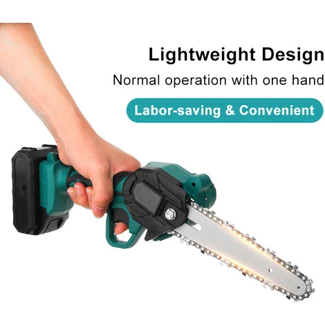 Motosega A Batteria Da 6 Pollici 2xBattery, Mini Motosega A Batteria Ricaricabile 2 Motosega A Batteria Da 6 Pollici 2xBattery, Mini Motosega A Batteria Ricaricabile - immagine 2