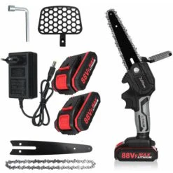 88V Power Chainsaw 3000W Mini Motosega A Batteria - 6 Pollici Cordless - Con 2 Batterie