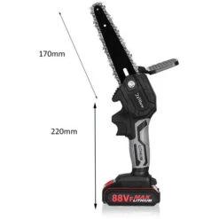 88V Power Chainsaw 3000W Mini Motosega A Batteria - 6 Pollici Cordless - Con 2 Batterie -Makitae Outlet 93374589 5