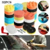 32 PZ Rotazione Auto Lucidatrice Tampone Levigatrice Lucidatrice 5 "Spugna Pad Mop Kit