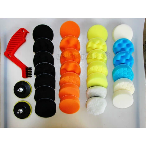 32 PZ Rotazione Auto Lucidatrice Tampone Levigatrice Lucidatrice 5 "Spugna Pad Mop Kit 4 32 PZ Rotazione Auto Lucidatrice Tampone Levigatrice Lucidatrice 5 "Spugna Pad Mop Kit - immagine 4