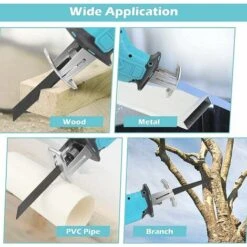 Sega Alternativa A Batteria Compatibile Con Batteria Makita 0-3000 SPM Velocità Variabile Con 4 Lame Per Sega Alternativa E Luce A LED Per Taglio Di Tubi In Metallo/legno/PVC/albero (solo Utensile) -Makitae Outlet 94076496 5