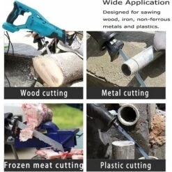 Sega Alternativa A Batteria, Sostituzione Della Sega Alternativa A Batteria DJR183Z Velocità Variabile Con 4 Lame Luce LED 0-3000SPM Per Taglio Legno Compatibile Con Batteria Makita (batteria E Carica -Makitae Outlet 94076570 5