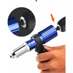 Testa Rivettatrice A Batteria Con 3 Punte Elicoidali, Pistola Rivettatrice Elettrica 4,8-150 Mm -Makitae Outlet 94168366 4