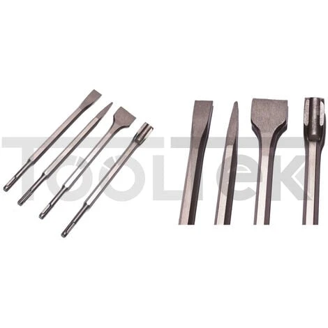 SET PUNTE SCALPELLI 4pz SDS-Plus SCALPELLO 250mm PALETTA TRACCE MURO 1 SET PUNTE SCALPELLI 4pz SDS-Plus SCALPELLO 250mm PALETTA TRACCE MURO