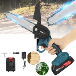 Motosega 21V 6'' Motosega A Batteria Potatore A Batteria 10000rpm Sega Elettrica 1 Batteria 1 Caricatore Blu -Makitae Outlet 94920631 4