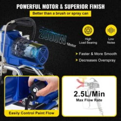VEVOR Macchina Per Verniciatura A Spruzzo Airless Pistola A Spruzzo Airless Per Pittura A Parete Pistola Per Penetrabilita Di Superficie 2000 W 2.5L / Min 3300 PSI Pistola A Spruzzo Ad Alta Pressione -Makitae Outlet 95121736 4