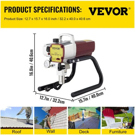 VEVOR 220V Spruzzatore Airless Ad Alta Pressione 1500W Per Pistola A Spruzzo Per Verniciatura A Spruzzo 2 VEVOR 220V Spruzzatore Airless Ad Alta Pressione 1500W Per Pistola A Spruzzo Per Verniciatura A Spruzzo - immagine 2