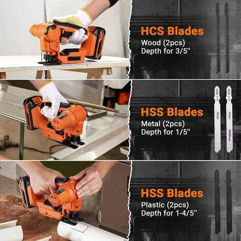 TACKLIFE Seghetto Alternativo A Batteria 18V, 2 Modalità Di Taglio, 0-2700 RPM Velocità Regolabile, Seghetto Leggero E Versatile Con 6 Lame Per Taglio Di Legno, Tubo In PVC, Rami, Metallo- TLJS02D 2 TACKLIFE Seghetto Alternativo A Batteria 18V, 2 Modalità Di Taglio, 0-2700 RPM Velocità Regolabile, Seghetto Leggero E Versatile Con 6 Lame Per Taglio Di Legno, Tubo In PVC, Rami, Metallo- TLJS02D - immagine 2