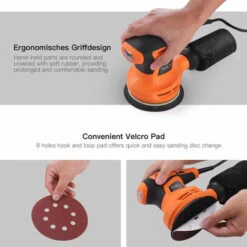 TACKLIFE Levigatrice Orbitale 280W, 6 Velocità(Max.13.000 Giri/min), 10 125mm Dischi Abrasivi(80Grana) E 3 Accessori Per Lucidatura Inclusi, Levigatrice Rotorbitale Con Raccolta Della Polvere-PRS02A -Makitae Outlet 95136976 3