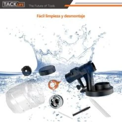 TACKLIFE Pistola A Spruzzo, Pistola Per Vernice Elettrica Con Flusso Massimo Di 800ml/min, 3 Modalità E 4 Ugelli Per Spruzzatura, Pistola Per Verniciatura HVLP Con Contenitore Da 900ml SGP15AC -Makitae Outlet 95136992 4