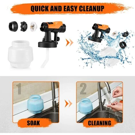 TACKLIFE Pistola A Spruzzo, Pistola Per Vernice Elettrica HVLP 500 W Con 3 Ugelli In Rame Inclusi E 3 Modalità Di Nebulizzazione Di Vernice Max 100 DIN/S, Contenitore 800 Ml-TLPS80A 4 TACKLIFE Pistola A Spruzzo, Pistola Per Vernice Elettrica HVLP 500 W Con 3 Ugelli In Rame Inclusi E 3 Modalità Di Nebulizzazione Di Vernice Max 100 DIN/S, Contenitore 800 Ml-TLPS80A - immagine 4