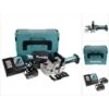 Makita DPJ 180 RMJ Fresatrice Intestatrice A Batteria 18 V + 2 X Batterie 4,0 Ah + Caricabatterie + Valigetta Makpac