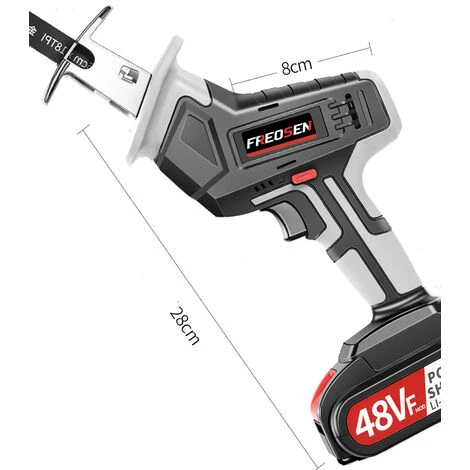 FREOSEN 21V Sega A Sciabola Senza Fili Senza Spazzole Con 1 Batteria Da 2,0 Ah + 2 Lame Per Sega A Sciabola Per Legno/metallo, In Scatola 3 FREOSEN 21V Sega A Sciabola Senza Fili Senza Spazzole Con 1 Batteria Da 2,0 Ah + 2 Lame Per Sega A Sciabola Per Legno/metallo, In Scatola - immagine 3