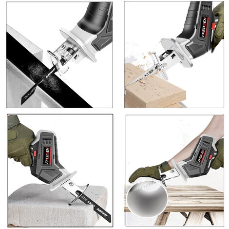 FREOSEN 21V Sega A Sciabola Senza Fili Senza Spazzole Con 1 Batteria Da 2,0 Ah + 2 Lame Per Sega A Sciabola Per Legno/metallo, In Scatola 4 FREOSEN 21V Sega A Sciabola Senza Fili Senza Spazzole Con 1 Batteria Da 2,0 Ah + 2 Lame Per Sega A Sciabola Per Legno/metallo, In Scatola - immagine 4