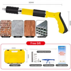 Mini Chiodatrice Manuale Per Montaggio A Parete Piccola Pistola Sparachiodi Manico Giallo Di Seconda Generazione -Makitae Outlet 95659421 3