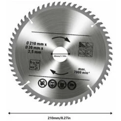 Set Di 3 Lame Per Sega Circolare In Carburo Di Tungsteno, 24T 48T 60T TCT Sah Per Legno Metallo E Alluminio (210 X 30 Mm) 9 Set Di 3 Lame Per Sega Circolare In Carburo Di Tungsteno, 24T 48T 60T TCT Sah Per Legno Metallo E Alluminio (210 X 30 Mm) -Makitae Outlet 96331770 5