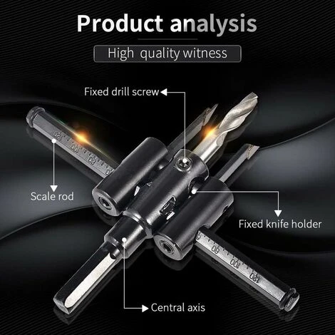Kit Sega A Tazza Circolare Regolabile Da 30 Mm A 200 Mm, Punta Da Trapano Per Cartongesso Per La Lavorazione Del Legno, Taglio Rotondo, Strumenti Fai Da Te Per La Lavorazione Del Legno (30-200 Mm) 2 Kit Sega A Tazza Circolare Regolabile Da 30 Mm A 200 Mm, Punta Da Trapano Per Cartongesso Per La Lavorazione Del Legno, Taglio Rotondo, Strumenti Fai Da Te Per La Lavorazione Del Legno (30-200 Mm) - immagine 2