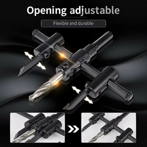 Kit Sega A Tazza Circolare Regolabile Da 30 Mm A 200 Mm, Punta Da Trapano Per Cartongesso Per La Lavorazione Del Legno, Taglio Rotondo, Strumenti Fai Da Te Per La Lavorazione Del Legno (30-200 Mm) 4 Kit Sega A Tazza Circolare Regolabile Da 30 Mm A 200 Mm, Punta Da Trapano Per Cartongesso Per La Lavorazione Del Legno, Taglio Rotondo, Strumenti Fai Da Te Per La Lavorazione Del Legno (30-200 Mm) - immagine 4