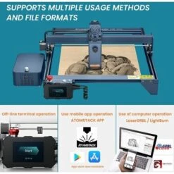 Macchina Per Incisione Laser ATOMSTACK A30 Pro 33W, Velocità Di Taglio Del Taglio Laser 2200 Mm/min, Potenza Della Macchina 160 W, 400 X 400 Mm Per Macchina Per Taglio E Incisione Laser -Makitae Outlet 97240417 4