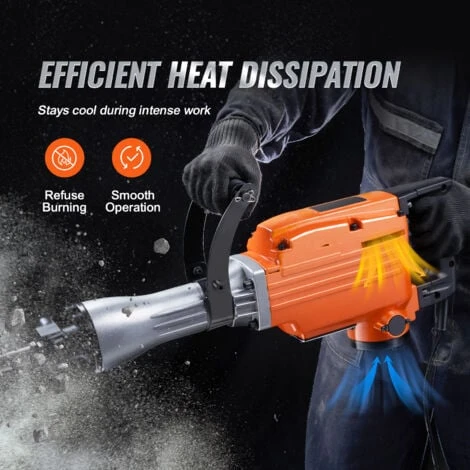 VEVOR Martello Demolitore Per Calcestruzzo 2200W 4 Punte A Scalpello Per 1350 BPM, Kit Di Martello Demolitore Elettrico 220V Per Lavorazione Su Cemento Mattoni Piastrelle Demolizione Per Muro 2200W 5 VEVOR Martello Demolitore Per Calcestruzzo 2200W 4 Punte A Scalpello Per 1350 BPM, Kit Di Martello Demolitore Elettrico 220V Per Lavorazione Su Cemento Mattoni Piastrelle Demolizione Per Muro 2200W - immagine 5