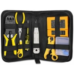Handskit RJ45 RJ11 RJ12 Kit Di Attrezzi Per La Riparazione Del Morsetto Di Rete Con Tester Per Cavi Crimpatrice Per Crimpatrice Con Morsetto A Molla, Modello: Multicolore