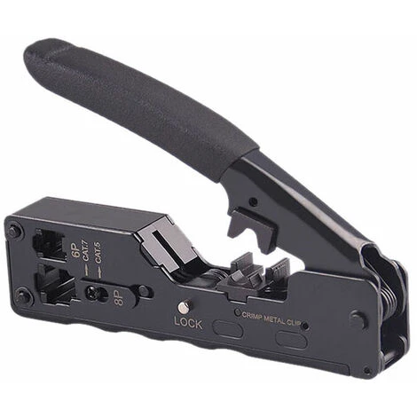 Strumento Di Rete RJ11 RJ45, Strumenti Di Riparazione Del Tester Per Cavi Tagliacavi, Crimpatrice Per Spine, Spelafili Cat5 Cat6 Cat6e (nero) 2 Strumento Di Rete RJ11 RJ45, Strumenti Di Riparazione Del Tester Per Cavi Tagliacavi, Crimpatrice Per Spine, Spelafili Cat5 Cat6 Cat6e (nero) - immagine 2