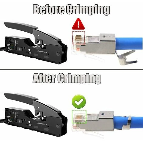 Strumento Di Rete RJ11 RJ45, Strumenti Di Riparazione Del Tester Per Cavi Tagliacavi, Crimpatrice Per Spine, Spelafili Cat5 Cat6 Cat6e (nero) 5 Strumento Di Rete RJ11 RJ45, Strumenti Di Riparazione Del Tester Per Cavi Tagliacavi, Crimpatrice Per Spine, Spelafili Cat5 Cat6 Cat6e (nero) - immagine 5
