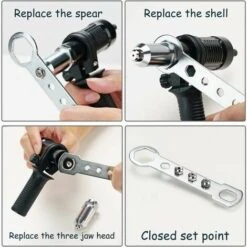Adattatore Per Pistola Per Rivetti A Mano Professionale Per Trapano A Batteria, Kit Di Inserti Per Adattatore Per Pistola Per Rivetti Per Trapano A Mano, -Makitae Outlet 98131961 5