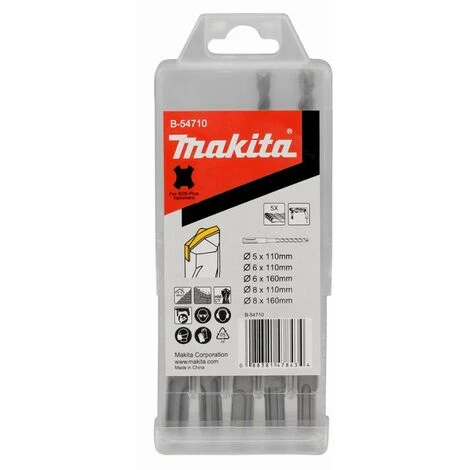 Set Di 5 Punte Standard SDS-Plus 5 2x6 / 2x8 Mm MAKITA - B-54710 1 Set Di 5 Punte Standard SDS-Plus 5 2x6 / 2x8 Mm MAKITA - B-54710