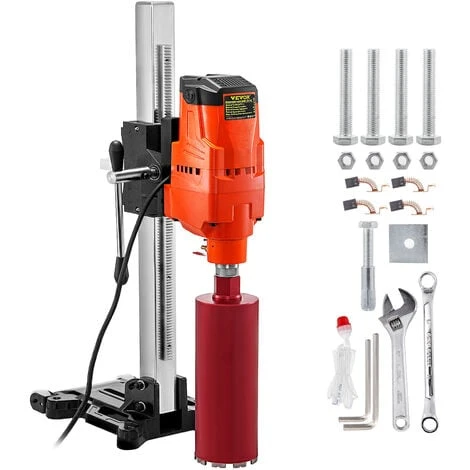 VEVOR Macchina Per Carotaggio Con Base Rotabile A 45 Gradi, Trapano A Colonna 4800w, Trapano A Colonna Da Banco, Con Ingresso In Rame, Core Drill Rig, Usato Nella Perforazione Di Cemento Armato 1 VEVOR Macchina Per Carotaggio Con Base Rotabile A 45 Gradi, Trapano A Colonna 4800w, Trapano A Colonna Da Banco, Con Ingresso In Rame, Core Drill Rig, Usato Nella Perforazione Di Cemento Armato