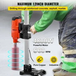 VEVOR Macchina Per Carotaggio Con Base Rotabile A 45 Gradi, Trapano A Colonna 4800w, Trapano A Colonna Da Banco, Con Ingresso In Rame, Core Drill Rig, Usato Nella Perforazione Di Cemento Armato 7 VEVOR Macchina Per Carotaggio Con Base Rotabile A 45 Gradi, Trapano A Colonna 4800w, Trapano A Colonna Da Banco, Con Ingresso In Rame, Core Drill Rig, Usato Nella Perforazione Di Cemento Armato -Makitae Outlet 98635379 3