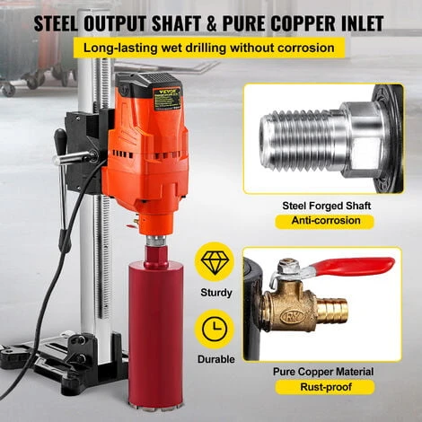 VEVOR Macchina Per Carotaggio Con Base Rotabile A 45 Gradi, Trapano A Colonna 4800w, Trapano A Colonna Da Banco, Con Ingresso In Rame, Core Drill Rig, Usato Nella Perforazione Di Cemento Armato 4 VEVOR Macchina Per Carotaggio Con Base Rotabile A 45 Gradi, Trapano A Colonna 4800w, Trapano A Colonna Da Banco, Con Ingresso In Rame, Core Drill Rig, Usato Nella Perforazione Di Cemento Armato - immagine 4
