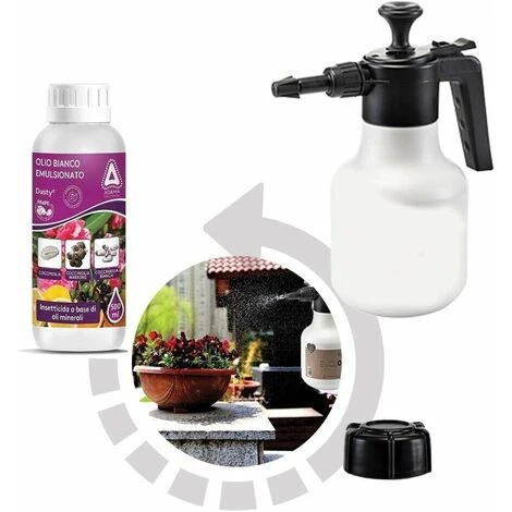 Set Anti-cocciniglia Piante Con Olio Bianco Emulsionato DUSTY 500 Ml + Pompa A Pressione 1,7 L 1 Set Anti-cocciniglia Piante Con Olio Bianco Emulsionato DUSTY 500 Ml + Pompa A Pressione 1,7 L