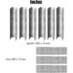 Cucitrice/chiodatrice Elettrica A Forza D'impatto Regolabile Con 1200 Graffette Da 1,4 Cm E 300 Chiodi Da 1,5 Cm, 20 Colpi Al Minuto Per Tappezzeria, Elementi Di Fissaggio, Lavorazione Del Legno -Makitae Outlet 98707218 5