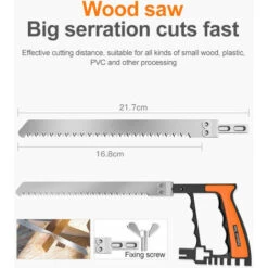 12 In 1 Sega A Mano Magica Combinazione Fai Da Te Multi-strumento Seghetto Mini Casa Per Legno/alluminio/tubo Dell'acqua/plastica Nero -Makitae Outlet 99779572 5